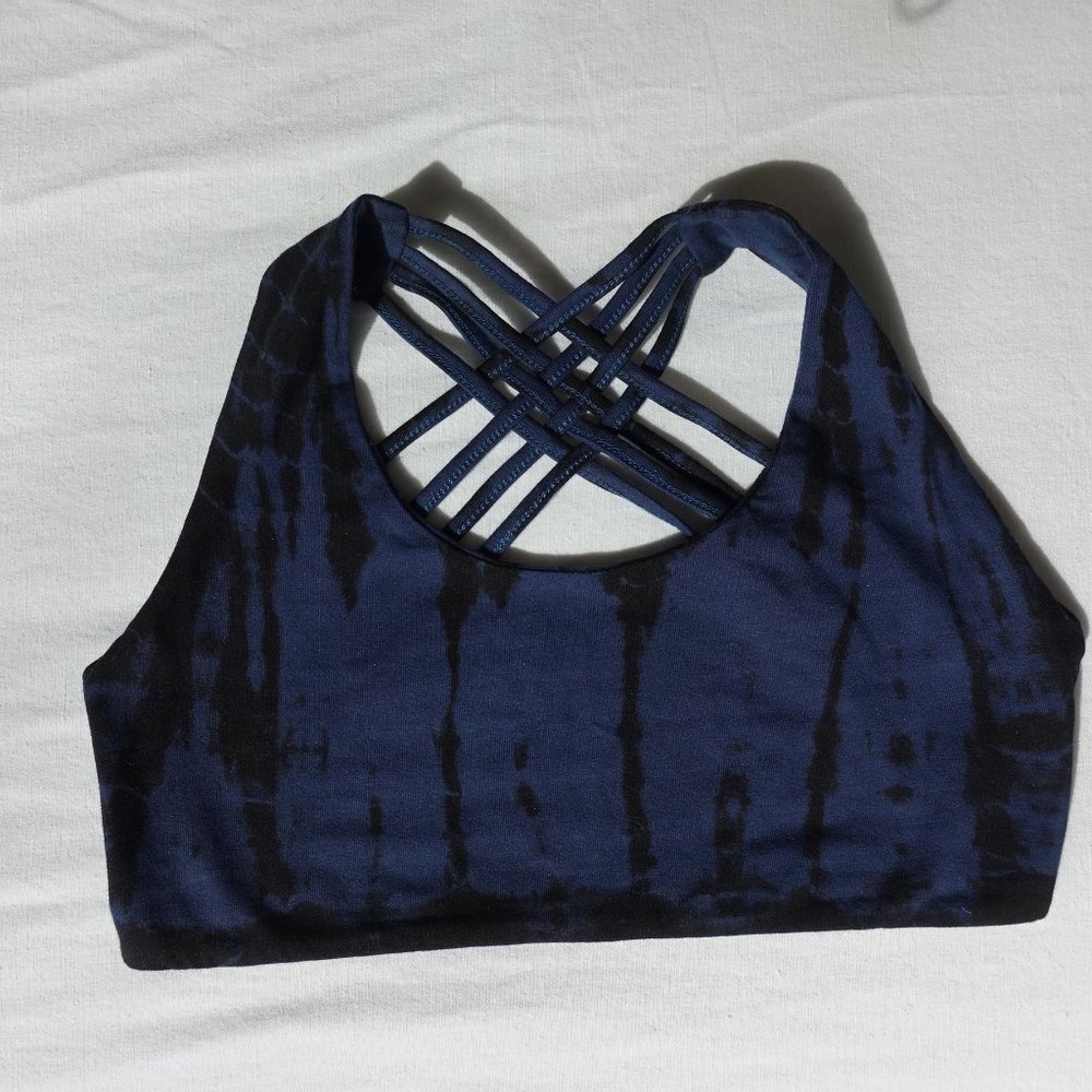 Sports Bra - Black and Blue - Small